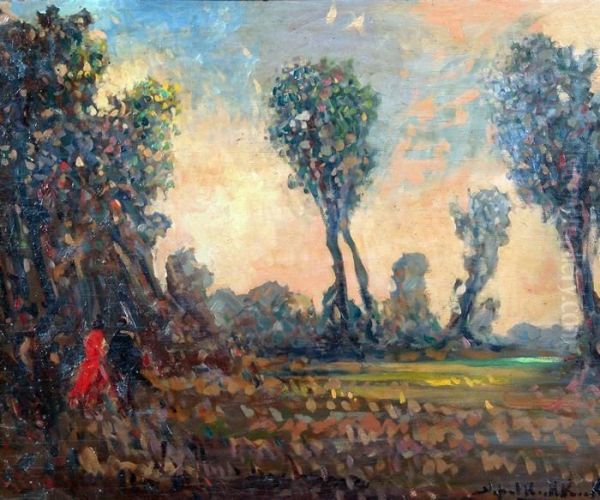 Romance Al Atardecer Oil Painting by Stephen Koek Koek