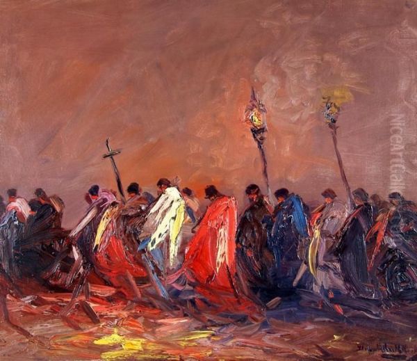 La Procesion Oil Painting by Stephen Koek Koek