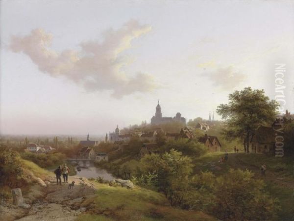 A View Of Cleves Oil Painting by Barend Cornelis Koekkoek