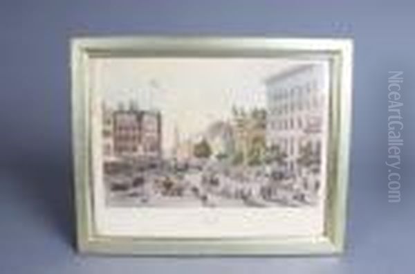 New-york: Broad-way Oil Painting by Augustus Kollner