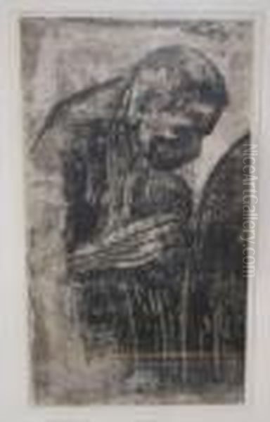 Vier Manner In Der Kniepe Oil Painting by Kathe Kollwitz