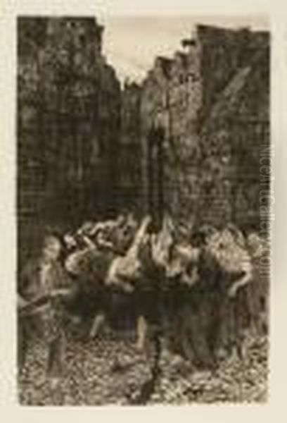 Die Carmagnole Oil Painting by Kathe Kollwitz