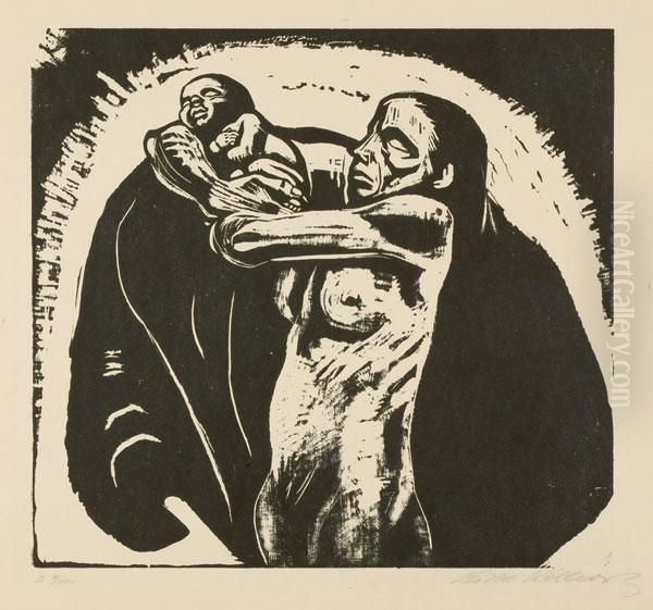 Das Opfer Oil Painting by Kathe Kollwitz