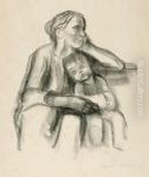 Arbeiterfrau Mit Schlafendem Jungen Oil Painting by Kathe Kollwitz