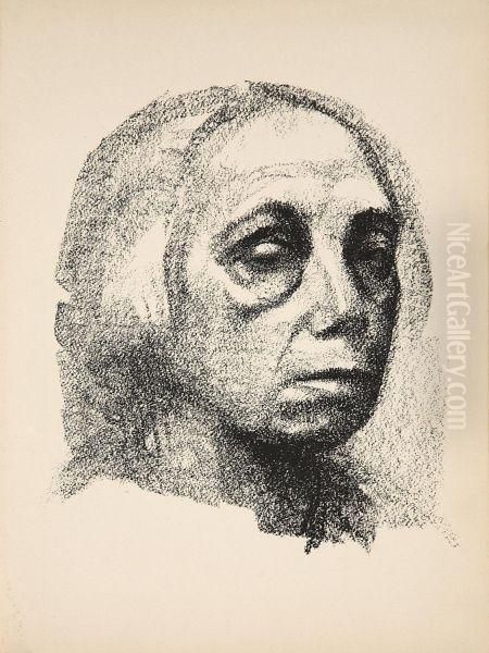 Selbstportrat (endgultige Fassung) Oil Painting by Kathe Kollwitz