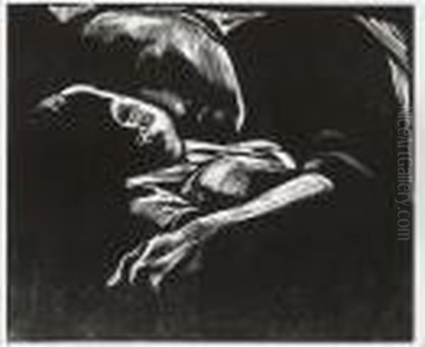 Schlafende Mit Kind Oil Painting by Kathe Kollwitz