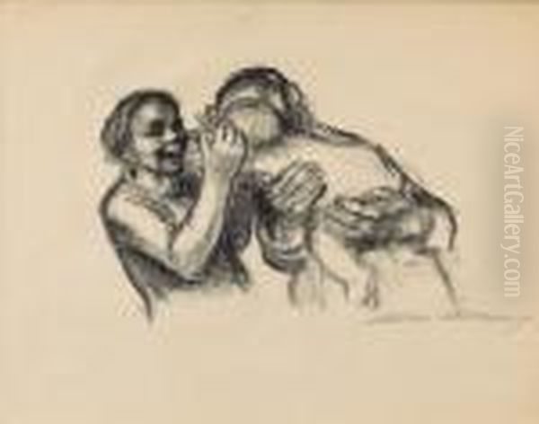 Eltern Mit Kind Oil Painting by Kathe Kollwitz