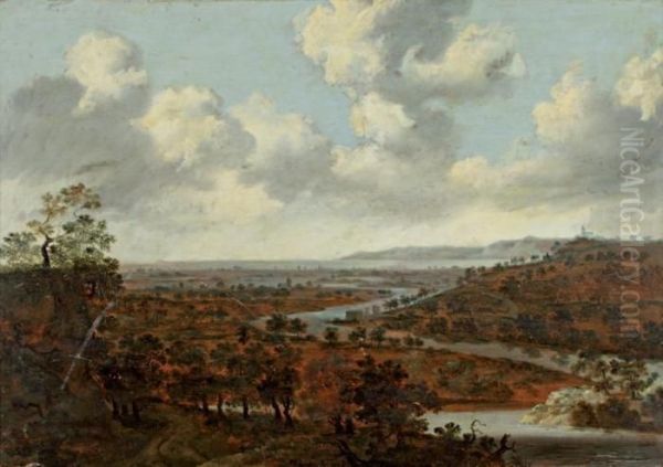 Paysage Vallonne Au Bord De La Mer Oil Painting by Philips Koninck