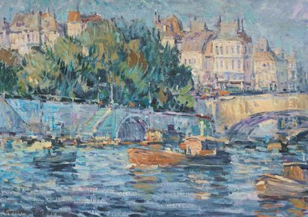 Francia, Barche Sulla Senna Oil Painting by Konstantin Alexeievitch Korovin