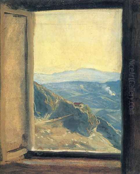 View from a Window Oil Painting by Friedrich Wasmann