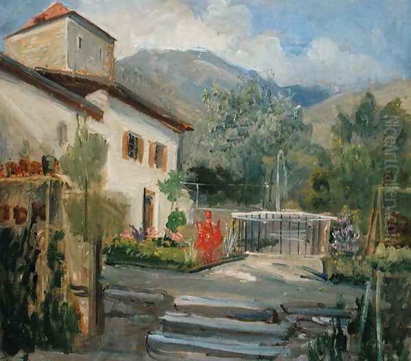 Garden at Merano, 1840 Oil Painting by Friedrich Wasmann