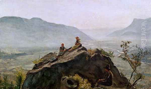 View of the Adige Valley, 1831 Oil Painting by Friedrich Wasmann