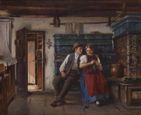 The Admirer Oil Painting by Carl Kricheldorf