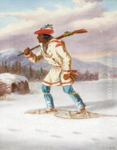 Indian Trapper Oil Painting by Cornelius Krieghoff