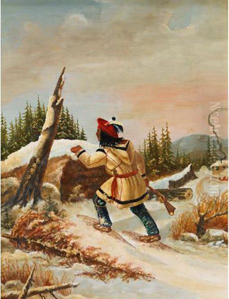 Indian Hunter Oil Painting by Cornelius Krieghoff