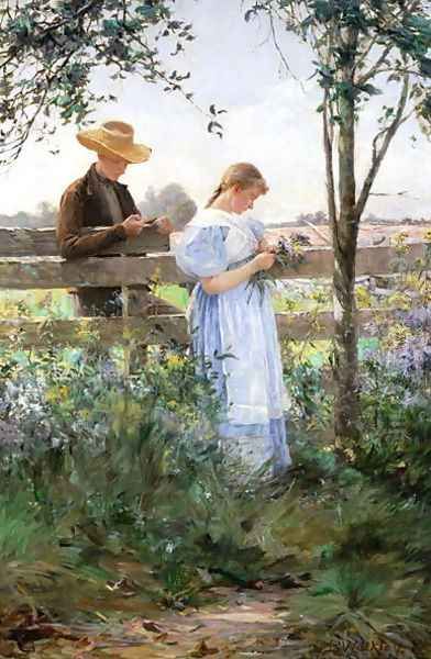 A Country Romance Oil Painting by David B. Walkley