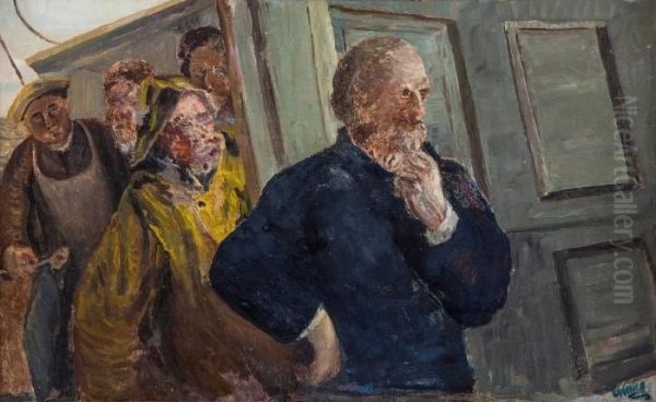 Fiskere Oil Painting by Christian Krohg