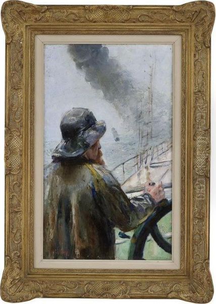 Bad Weather Oil Painting by Christian Krohg