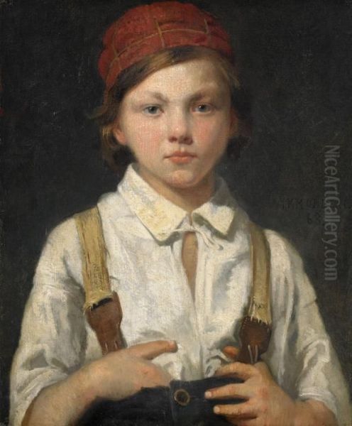 Portratt Av Gosse Oil Painting by Julius Kronberg