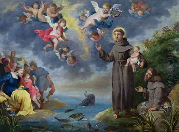 St. Anthony of Padua Preaching to the Fish Oil Painting by Victor Wolfvoet