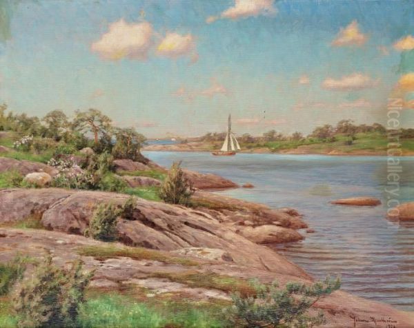 Motif From The Archipelago Oil Painting by Johan Krouthen