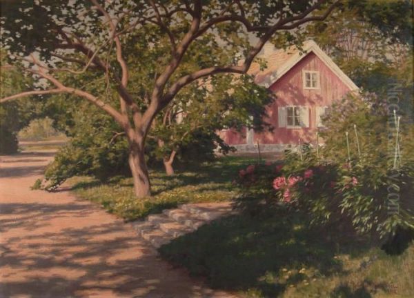 La Casa Rosa Oil Painting by Johan Krouthen