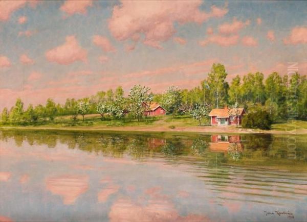 Sommaridyll Oil Painting by Johan Krouthen