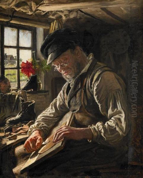 Skomakare Oil Painting by Peder Severin Kroyer