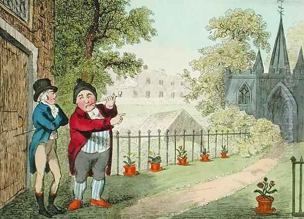 Shewing a Garden, engraved by Isaac Cruikshank (1756-c.1811), published 1796 Oil Painting by George Moutard Woodward