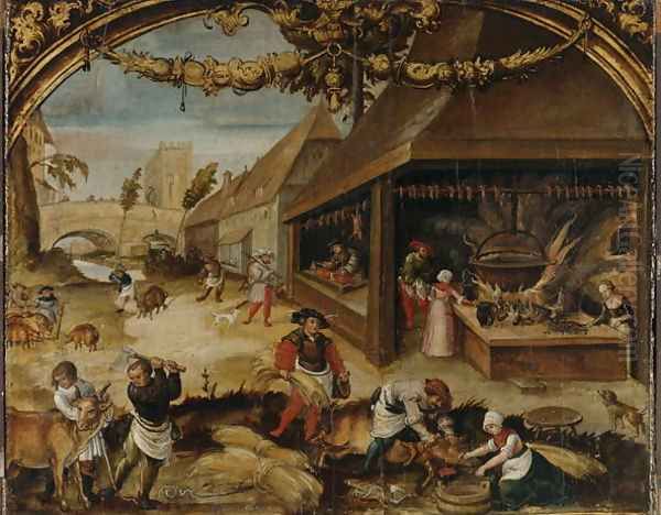 The Month of December, c.1525-26 Oil Painting by Hans Wertinger