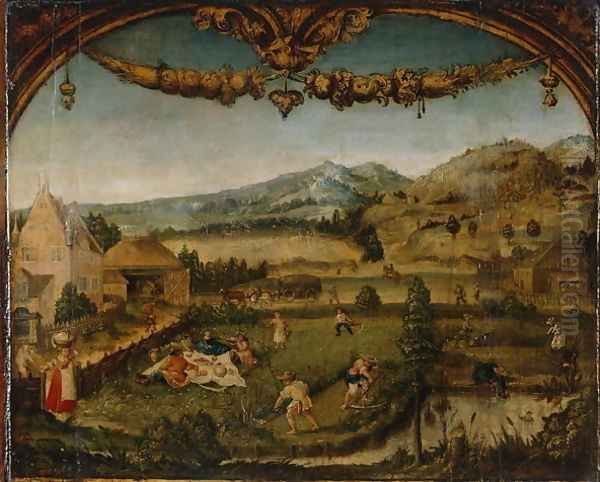 The Month of June, c.1525-26 Oil Painting by Hans Wertinger