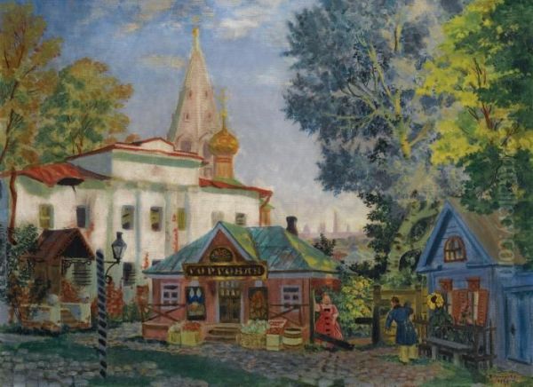 In The Provinces Oil Painting by Boris Kustodiev