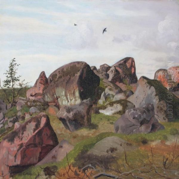 Large Rocks Near Rossjoholm Oil Painting by Vilhelm Peter C. Kyhn