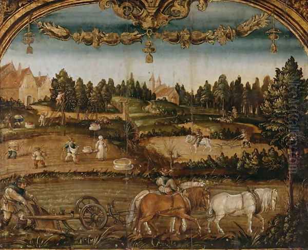 The Month of September, c.1525-26 Oil Painting by Hans Wertinger