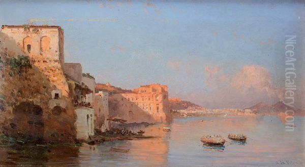 Golfe De Naples Oil Painting by Alessandro la Volpe