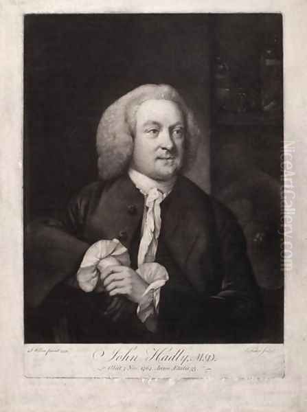 John Hadley, illustration from A Collection of Portraits of Medical Men, compiled by Sir John William Thomson-Walker Oil Painting by Benjamin Wilson