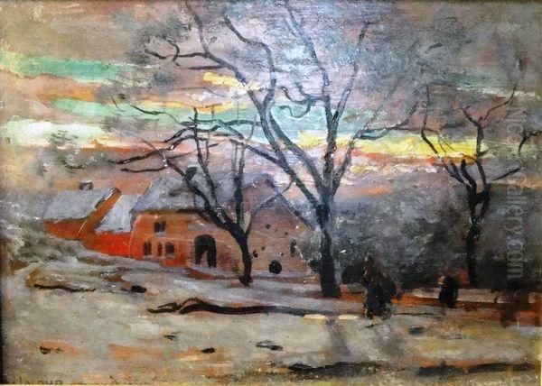 Hiver En Bourgogne Oil Painting by Charles Lacour