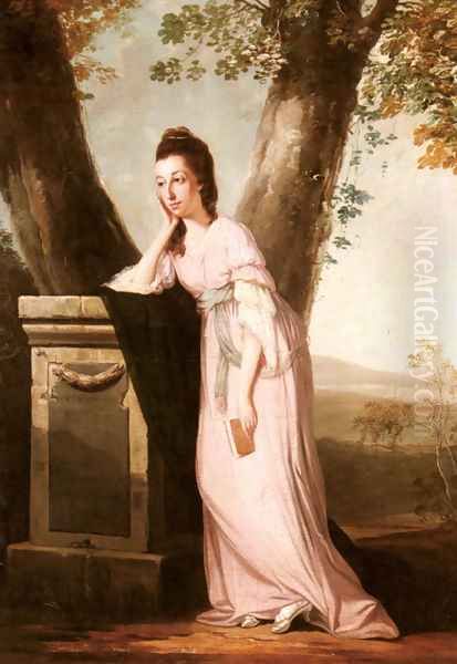 Portrait of a Lady, said to be Thesesa Parker (1744-1775), Wife of John Parker, Later Lord Borington Oil Painting by Benjamin Wilson