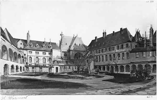 View of the Maternite Port-Royal, the cloister, 1905 Oil Painting by Herminie Waterneau