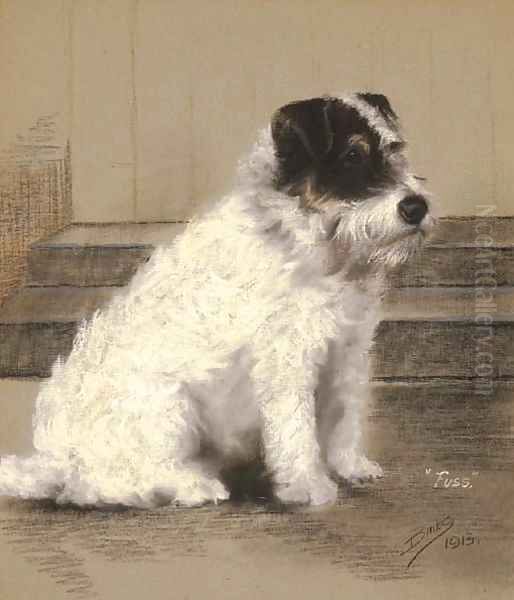 Fuss, a Terrier Oil Painting by Binks, R. Ward