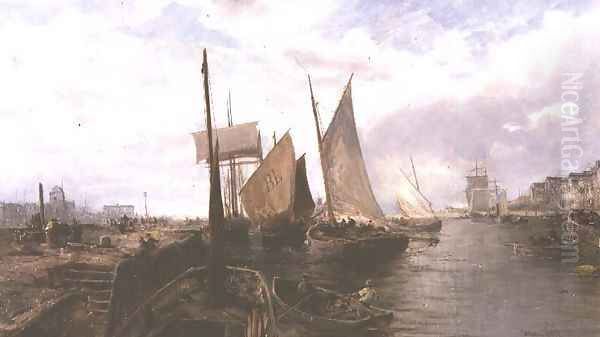 Bristol Docks Oil Painting by William Edward Webb