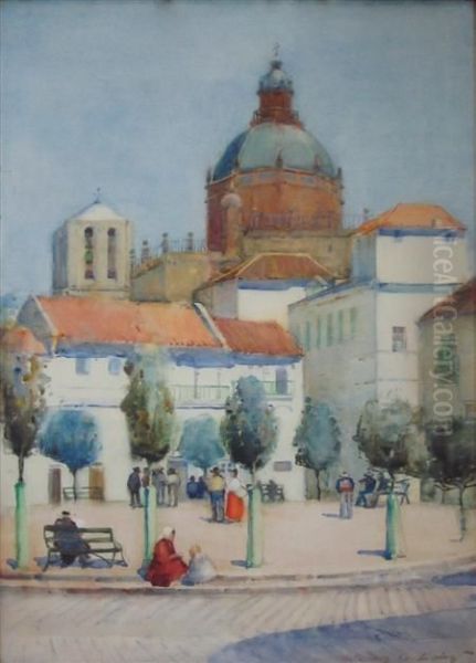 The Old Bull Ring, Carmona, Spain Oil Painting by James Garden Laing