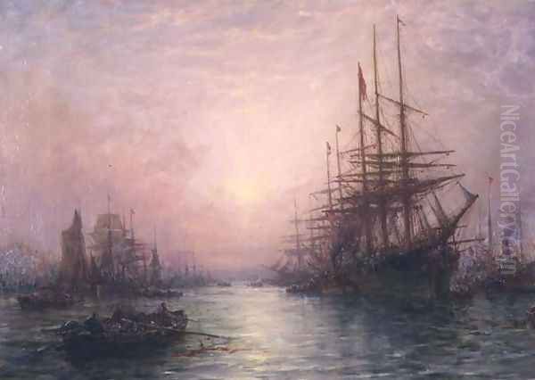 Sunset Oil Painting by William Edward Webb