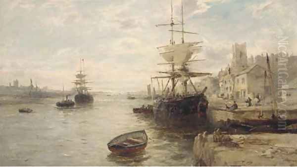 On the Medway Oil Painting by William Edward Webb