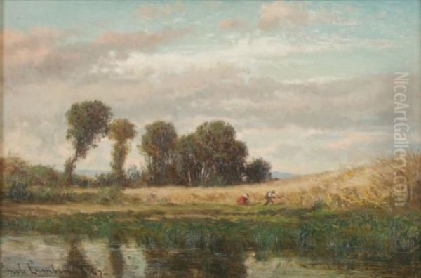  La Moisson  Oil Painting by Emile Charles Lambinet