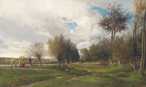 Le Chemin Vert Oil Painting by Emile Charles Lambinet