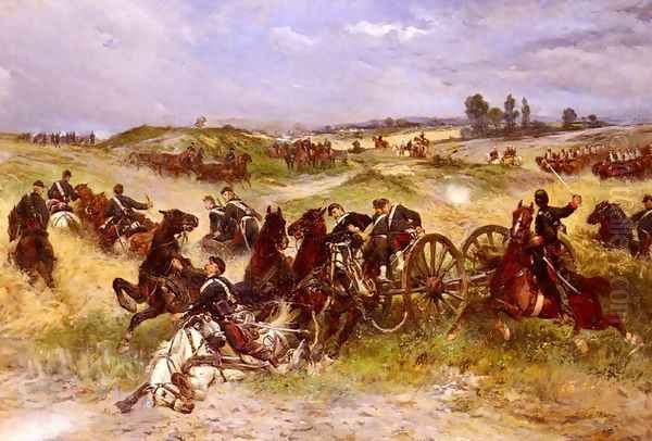 The Fray Of Battle (or The Franco-Prussian War) Oil Painting by James Alexander Walker