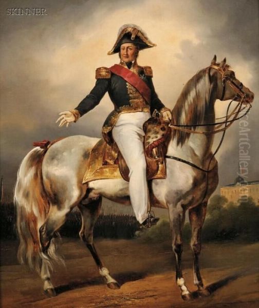 Equestrian Portrait Of Louis Philippe Oil Painting by Eugene Louis Lami