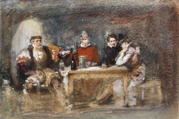 Le Reconfort Autour D'une Table Oil Painting by Eugene Louis Lami