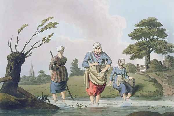 Leech Finders, from Costume of Yorkshire engraved by Robert Havell (1769-1832) 1814 Oil Painting by George Walker